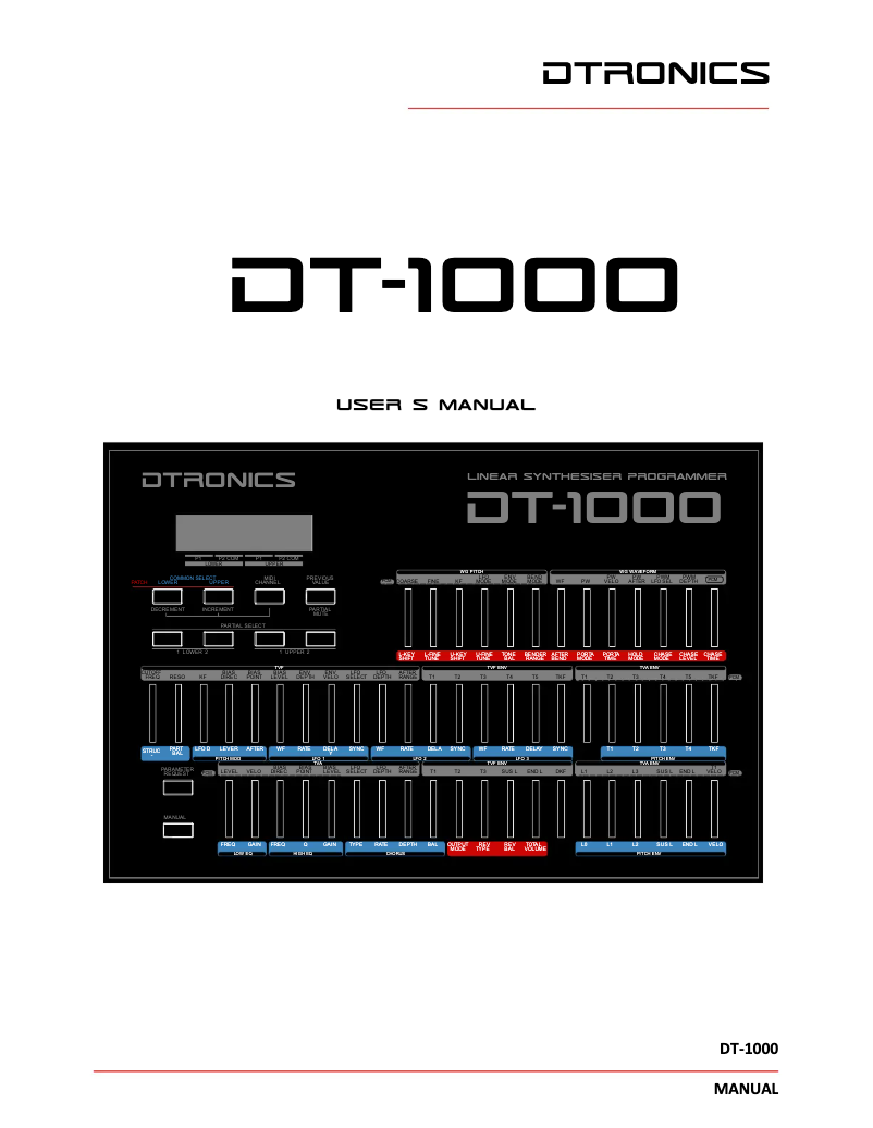 Image de la première page du manuel de l'appareil DT-1000