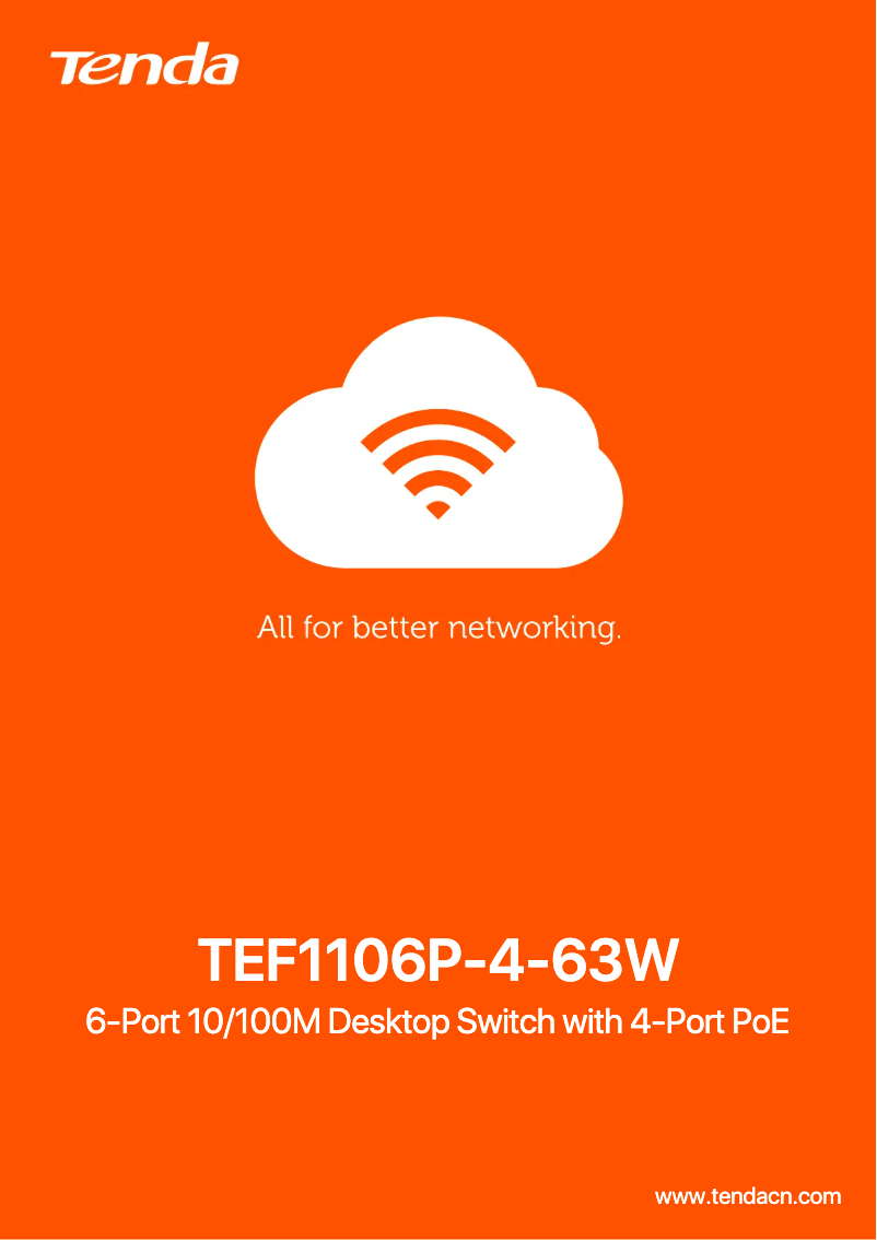 Page 1 de la notice Manuel utilisateur Tenda TEF1106P-4-63W