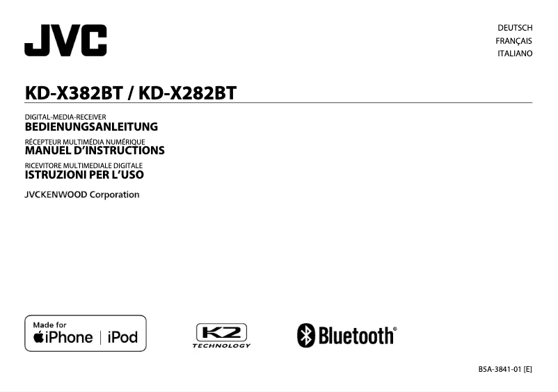 Page n°1 - Manuel utilisateur JVC KD-X382BT