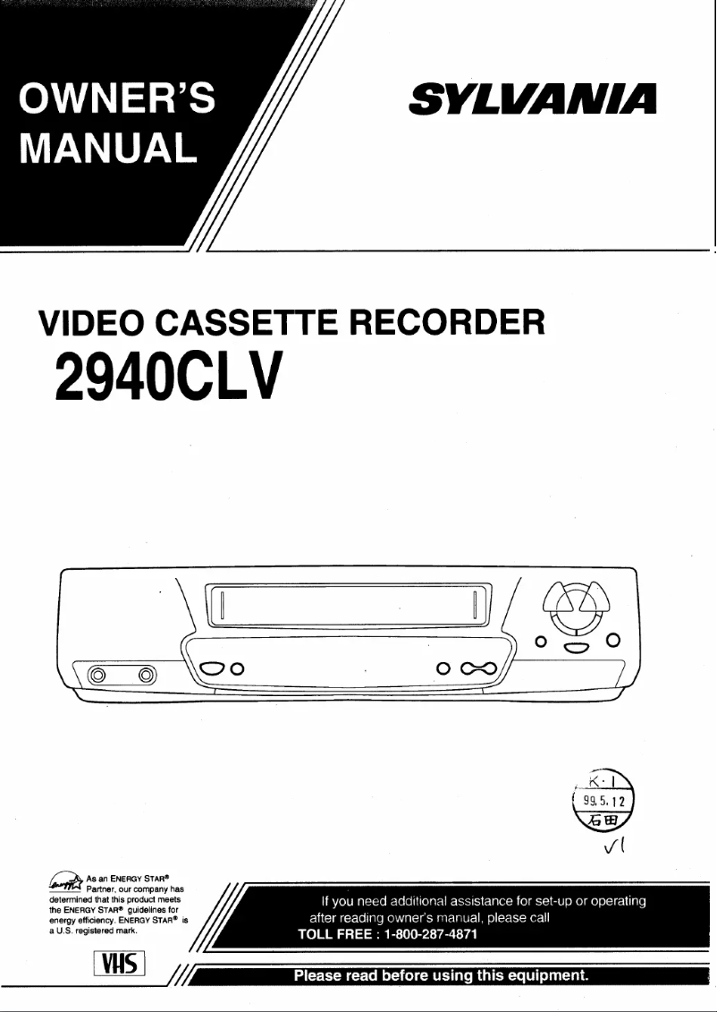 Page n°1 - Manuel utilisateur Sylvania 2940CLV