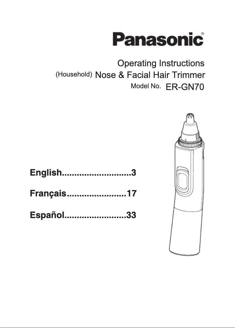 Page 1 de la notice Manuel utilisateur Panasonic ER-GN70