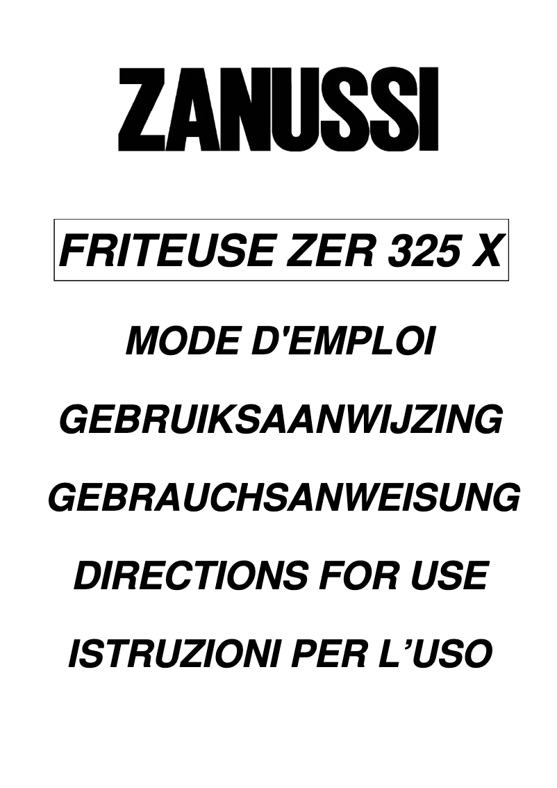 Page 1 de la notice Manuel utilisateur Zanussi ZER325X