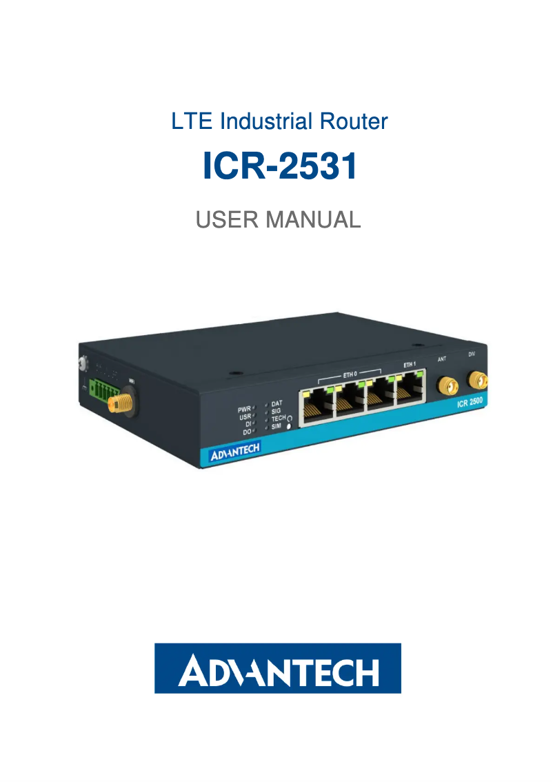 Page 1 de la notice Manuel utilisateur Advantech ICR-2531