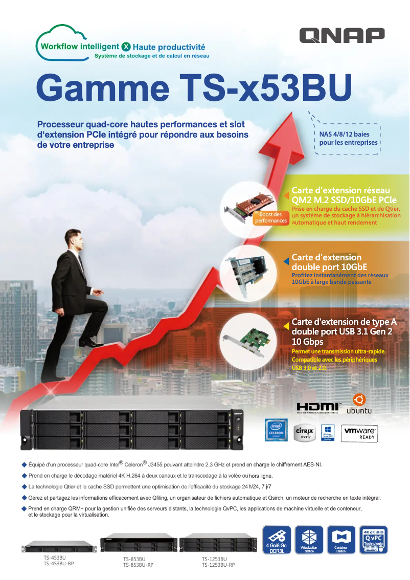 Page 1 de la notice Fiche technique QNAP TS-1253BU
