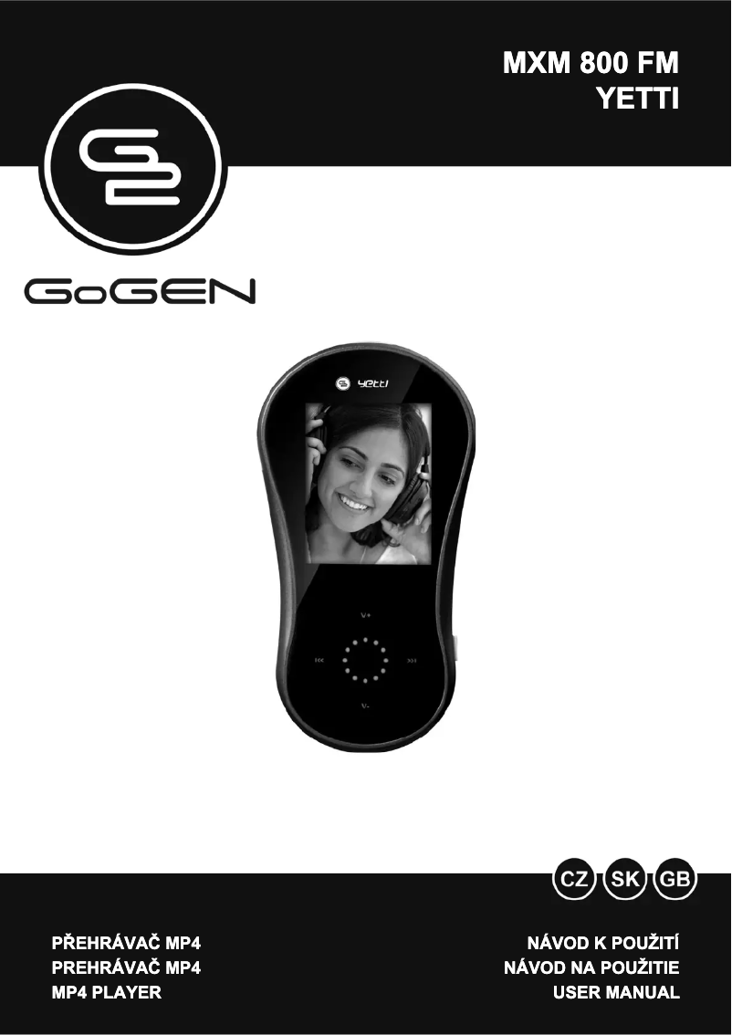 Page n°1 - Manuel utilisateur GoGen MXM800FM4GB