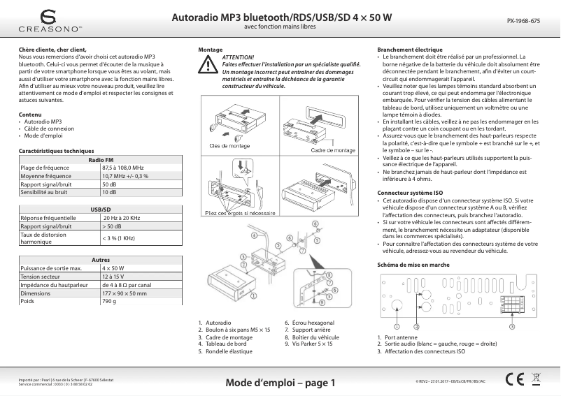 Página 1 del manual Manual de usuario Creasono PX-1968-675