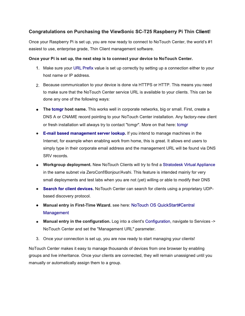 Page 1 de la notice Guide de démarrage rapide Viewsonic SC-T25