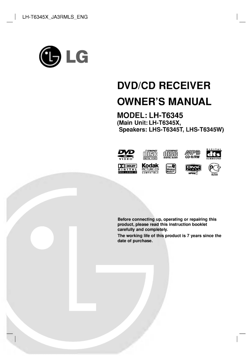 Page 1 de la notice Manuel utilisateur LG LH-T6345X
