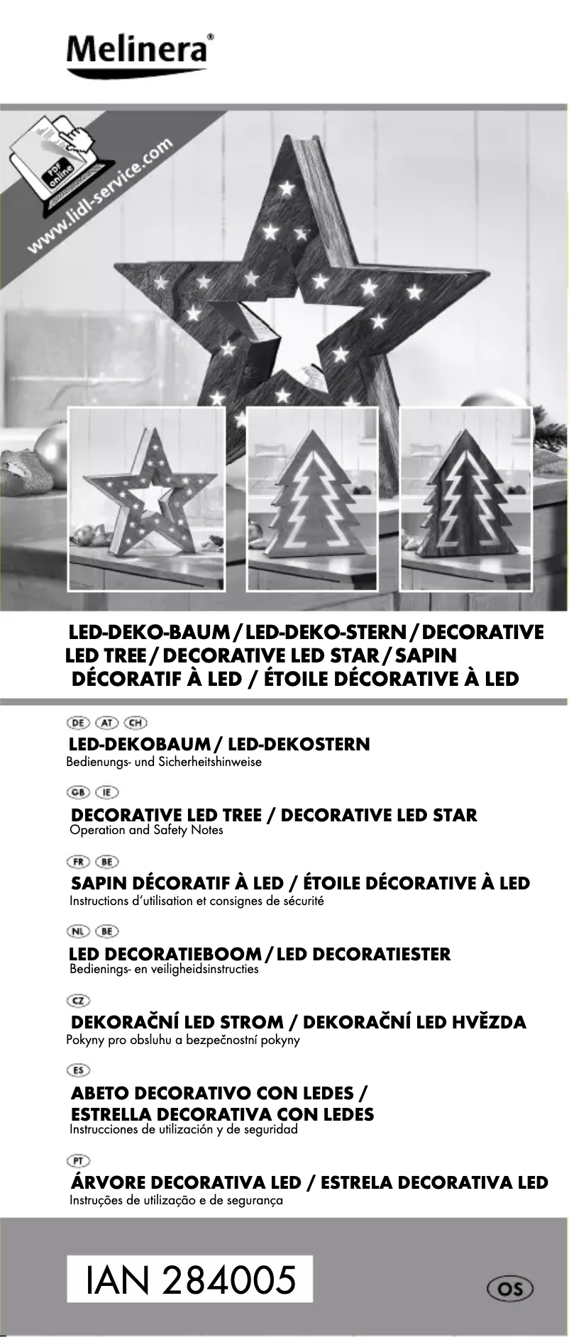 Page 1 de la notice Manuel utilisateur Melinera IAN 284005