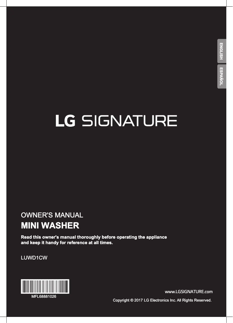 Page n°1 - Manuel utilisateur LG UWD1CW