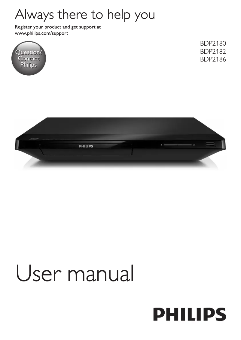 Page n°1 - Manuel utilisateur Philips BDP2182