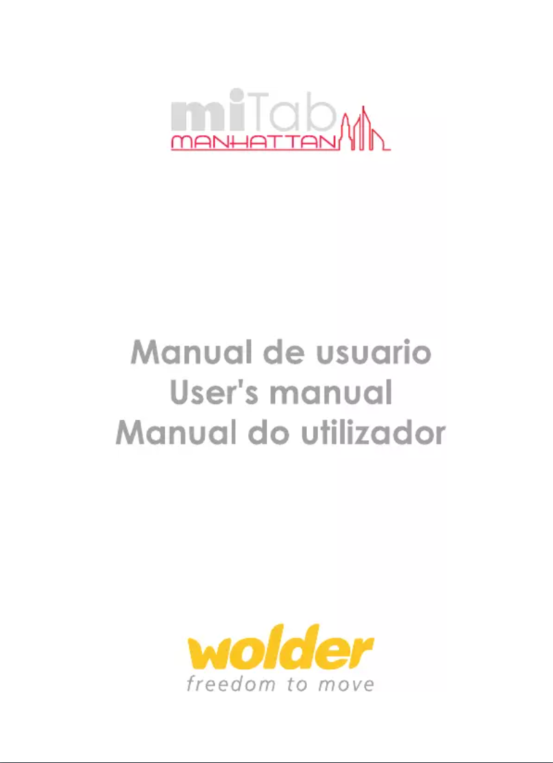 Page 1 de la notice Manuel utilisateur Wolder MiTab Manhattan