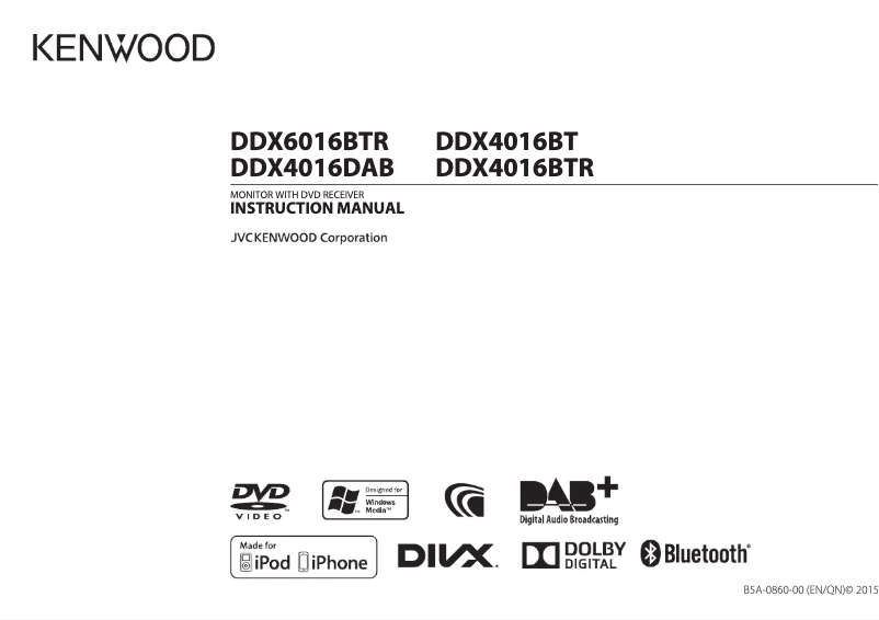 Page n°1 - Manuel utilisateur Kenwood DDX6016BTR