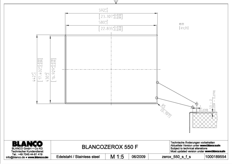 Page 1 de la notice Manuel utilisateur BLANCO ZEROX 550-IF/N