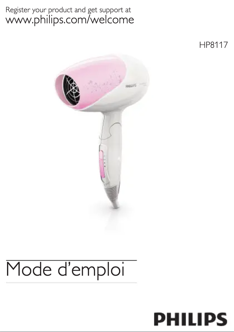 Page 1 de la notice Manuel utilisateur Philips HP8117