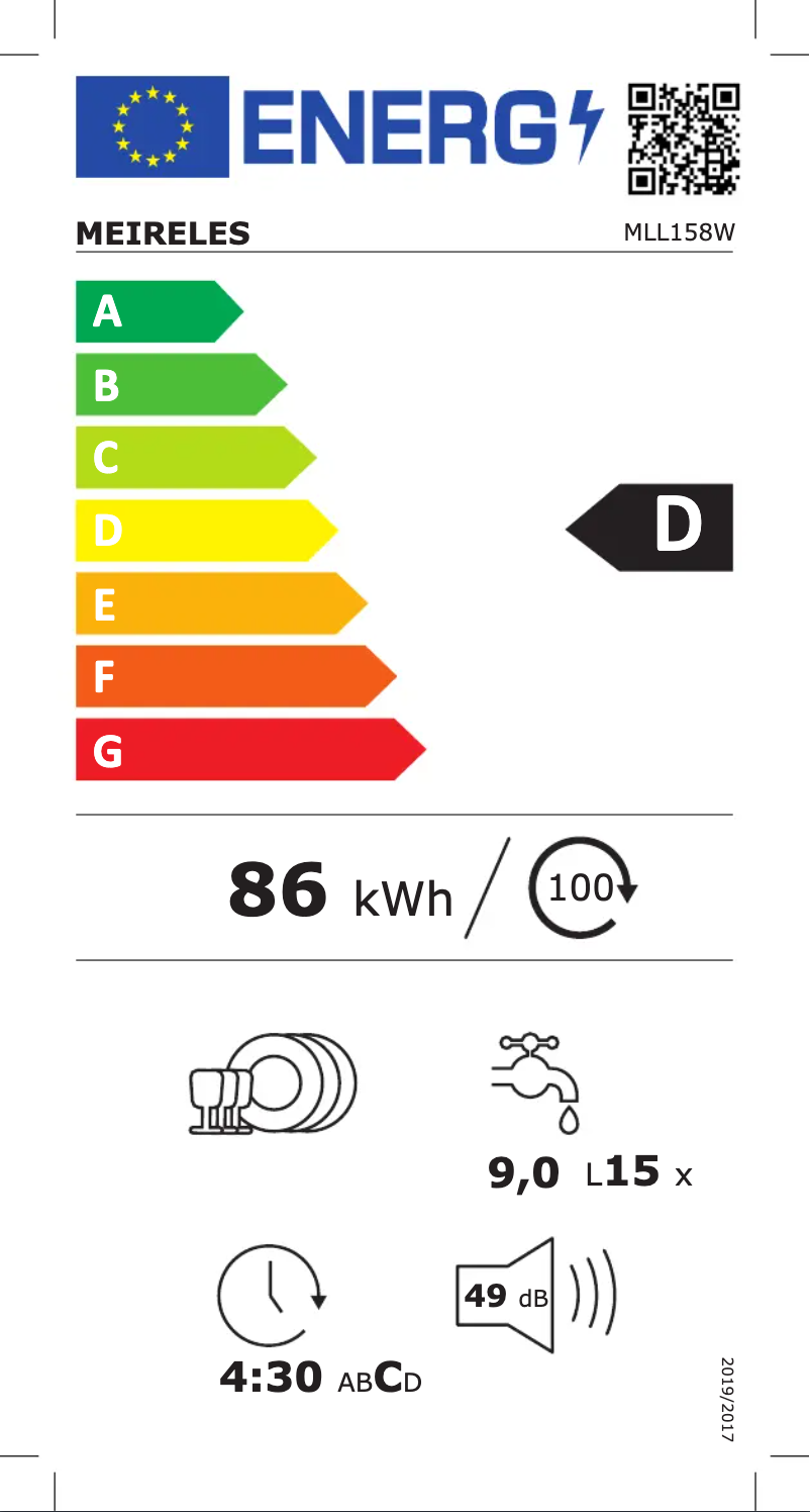 Page 1 de la notice Manuel utilisateur Meireles MLL158W
