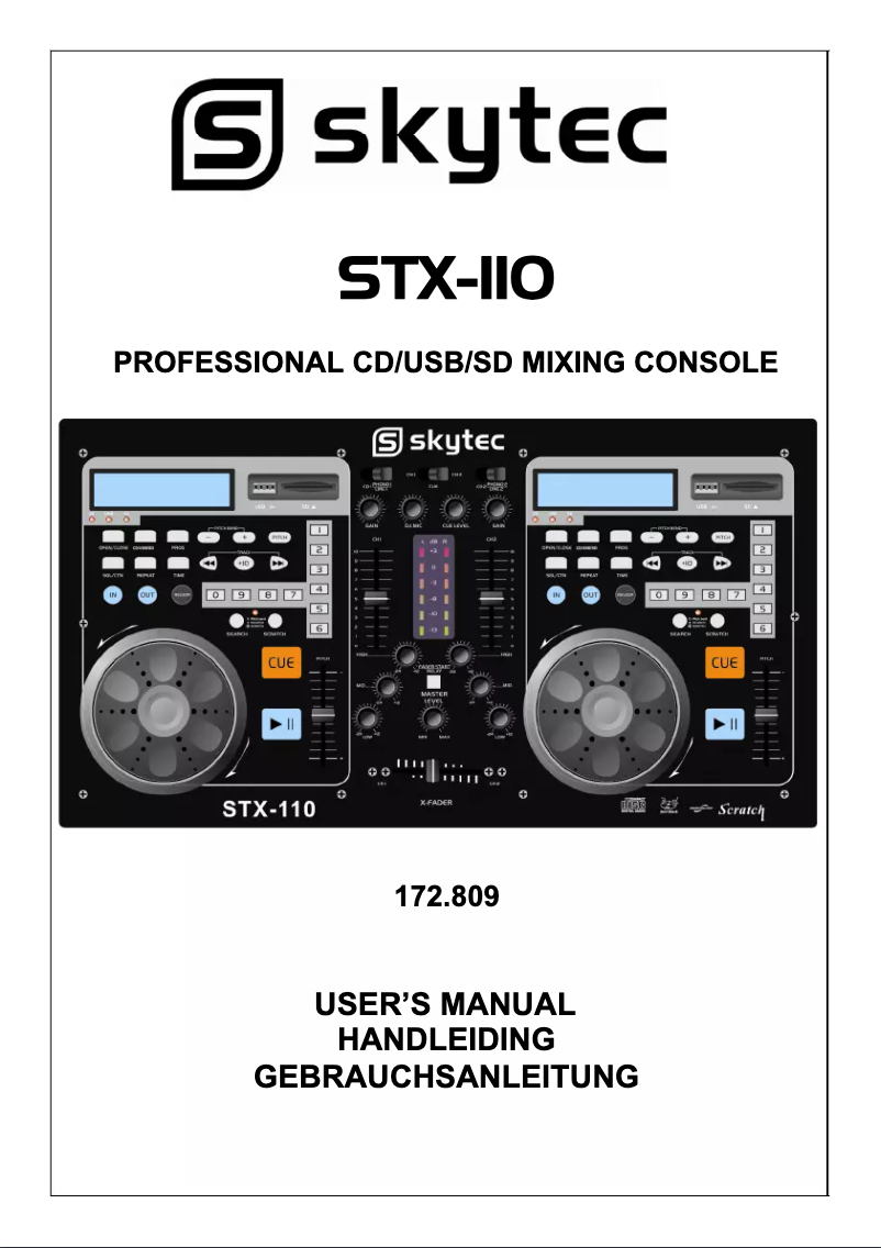Page 1 de la notice Manuel utilisateur Skytec STX-110
