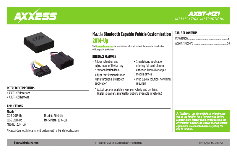 Página 1 del manual Manual de usuario AXESS AXBT-MZ1