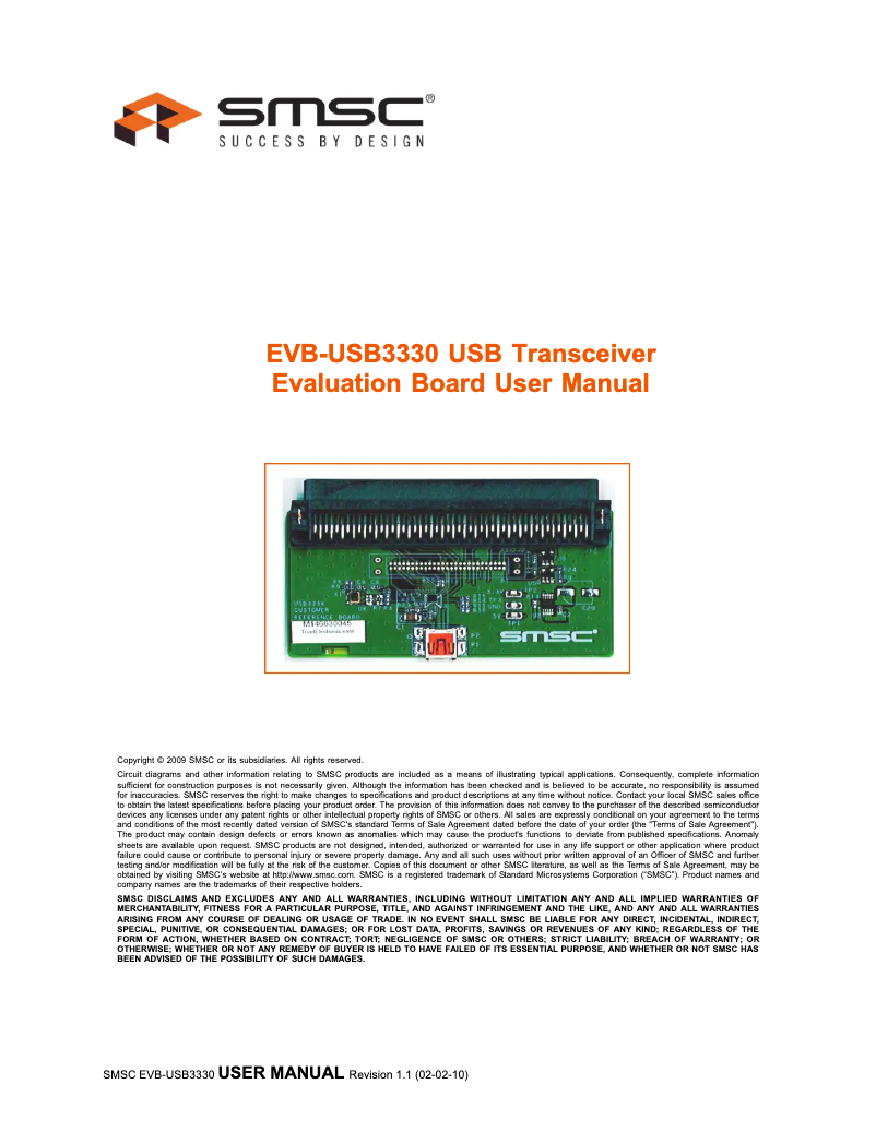 Página 1 del manual Manual de usuario Microchip EVB-USB3330