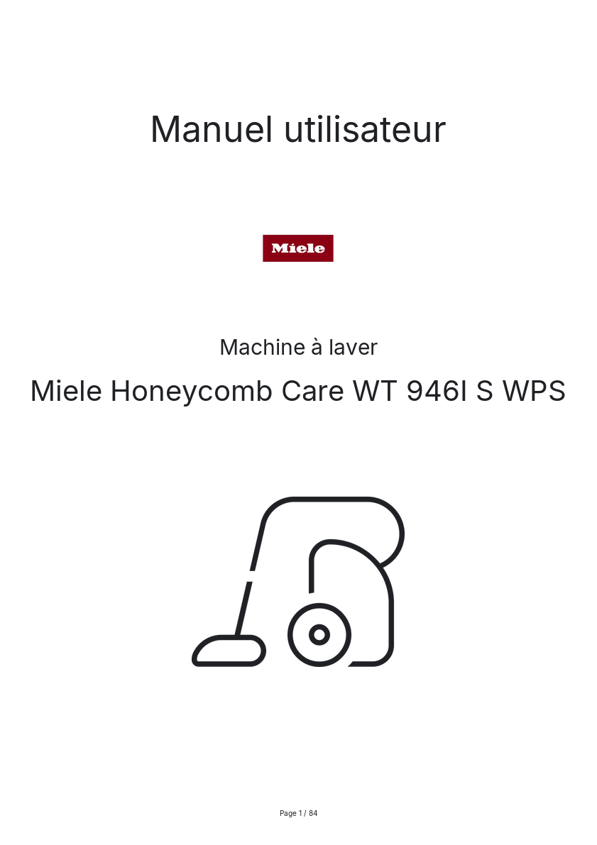 Image de la première page du manuel de l'appareil Honeycomb Care WT 946I S WPS