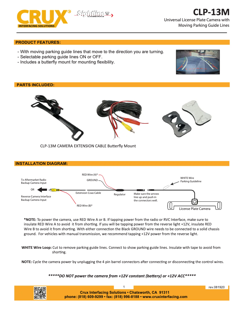 Page 1 de la notice Manuel utilisateur CRUX CLP-13M
