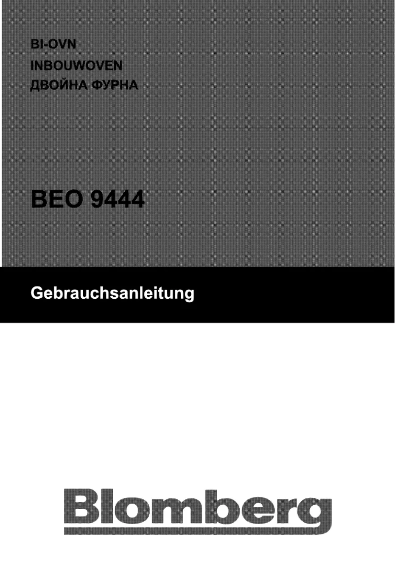 Page n°1 - Manuel utilisateur Blomberg BEO 9444 X