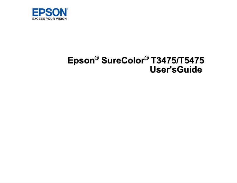 Page 1 de la notice Manuel utilisateur Epson SureColor T5475