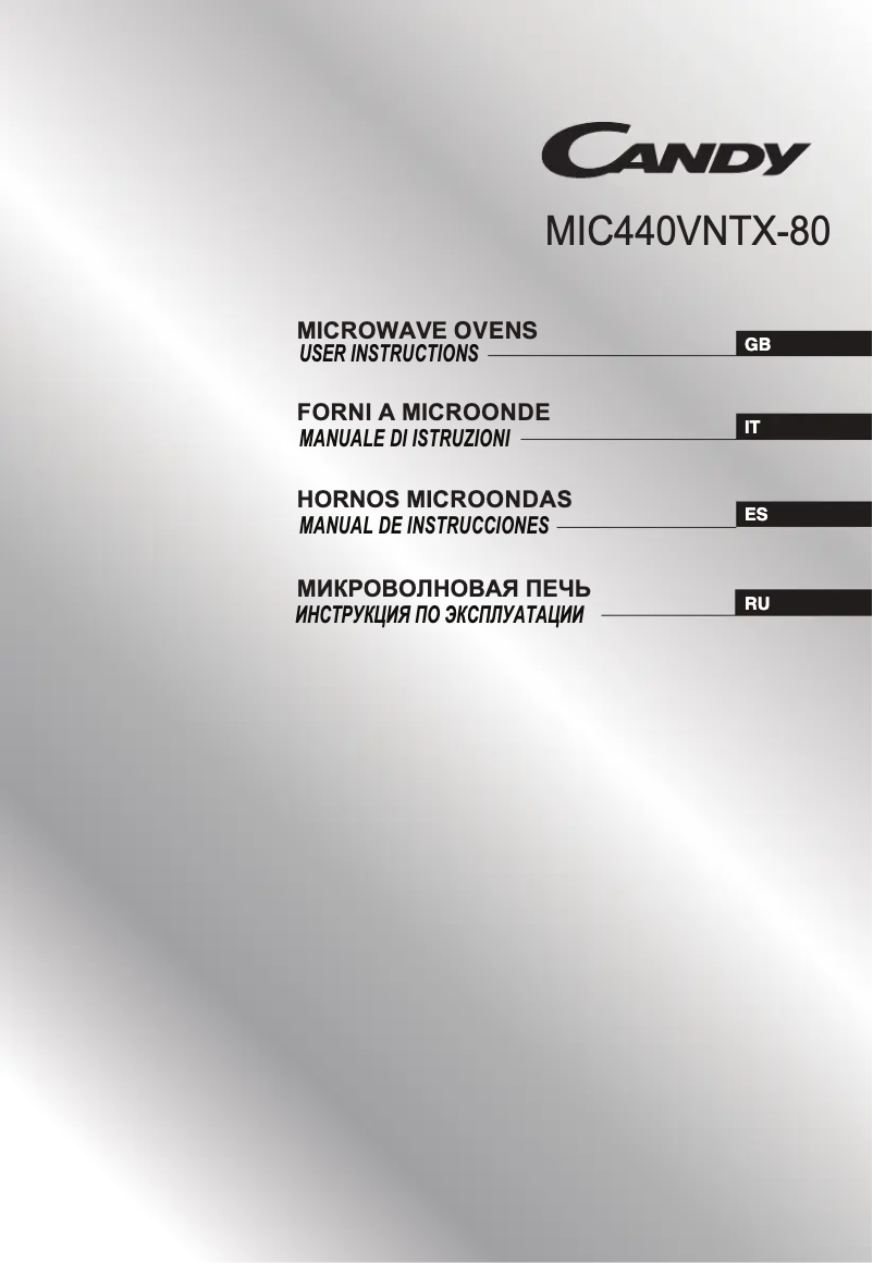 Page n°1 - Manuel utilisateur Candy MIC440VNTX-80