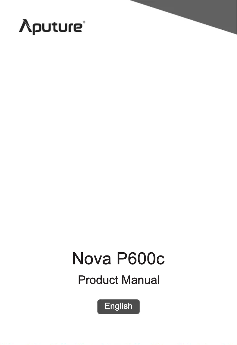 Image de la première page du manuel de l'appareil Nova P600C