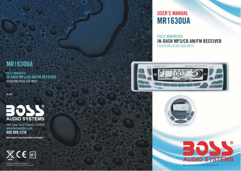 Page n°1 - Manuel utilisateur Boss MR1630UA