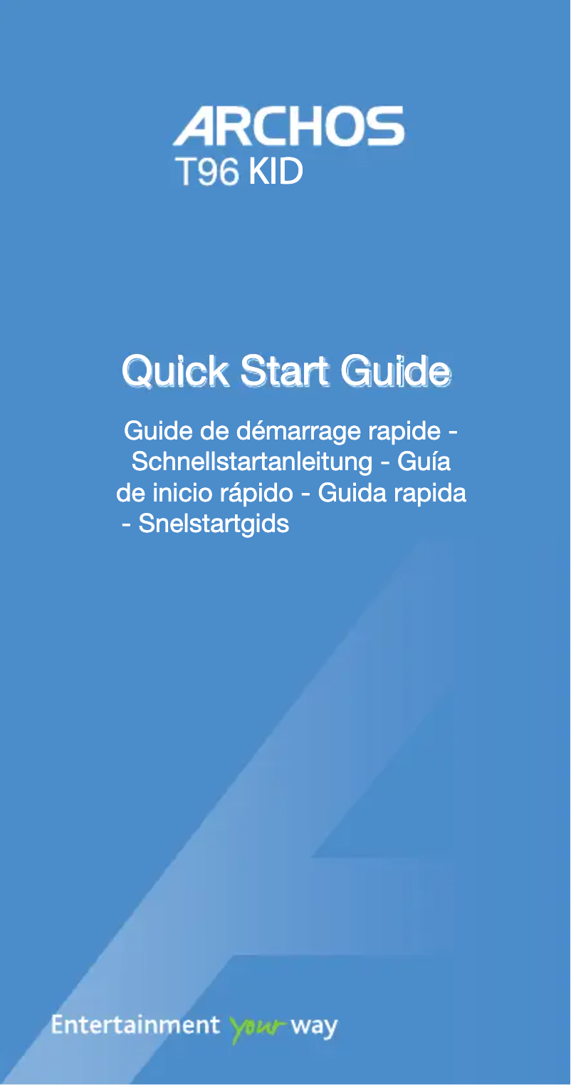 Page 1 de la notice Manuel utilisateur Archos T96 Kid