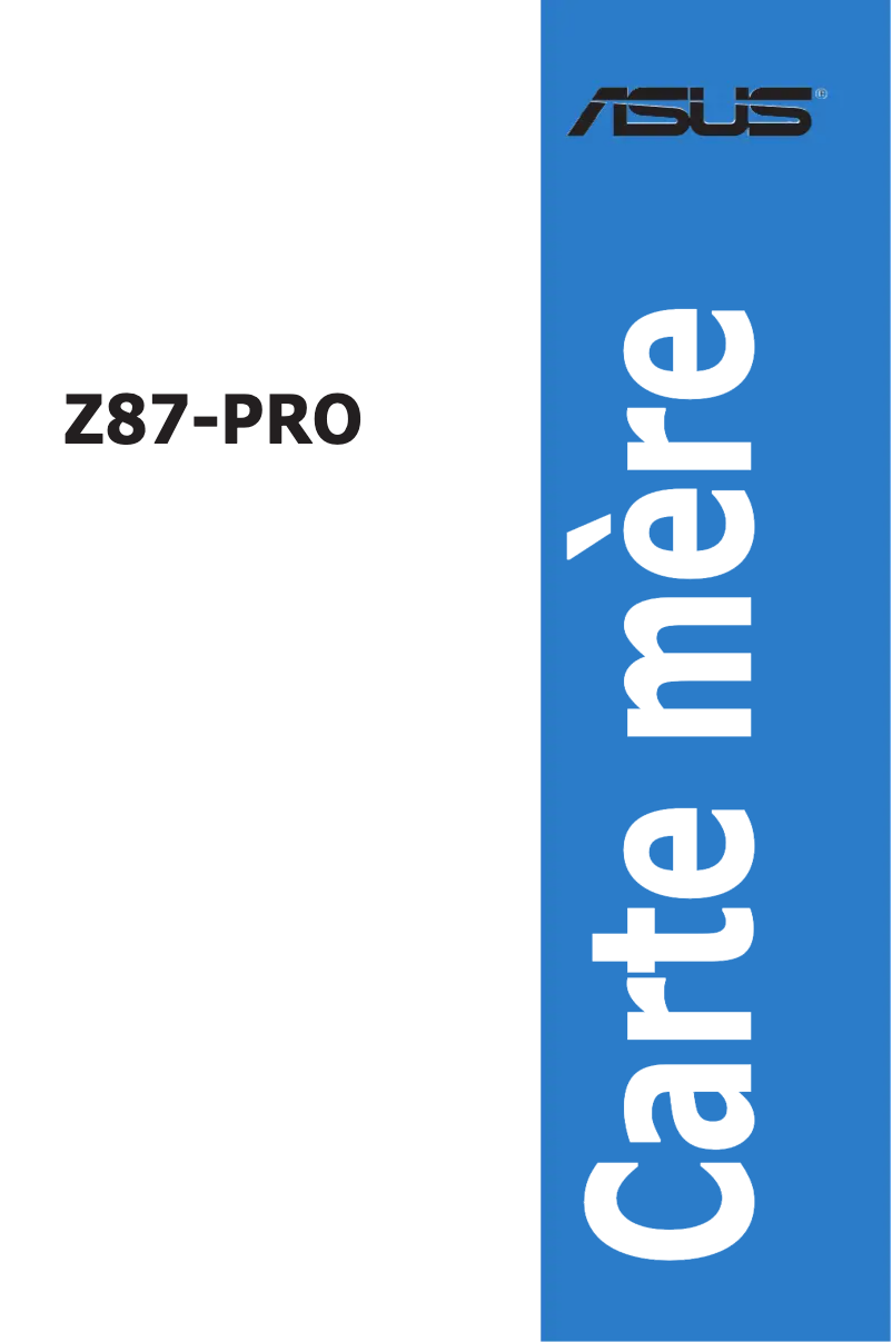 Page 1 de la notice Manuel utilisateur Asus Z87-PRO