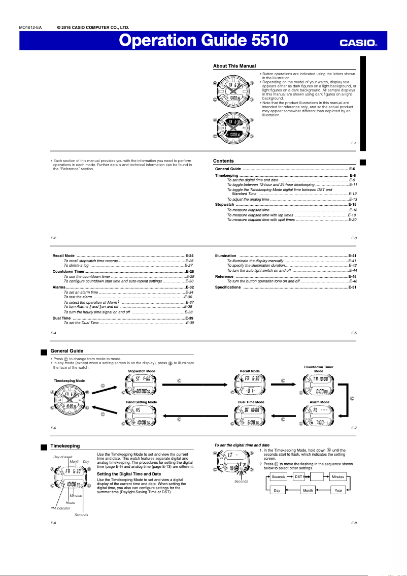 Image de la première page du manuel de l'appareil Baby-G BGA-240