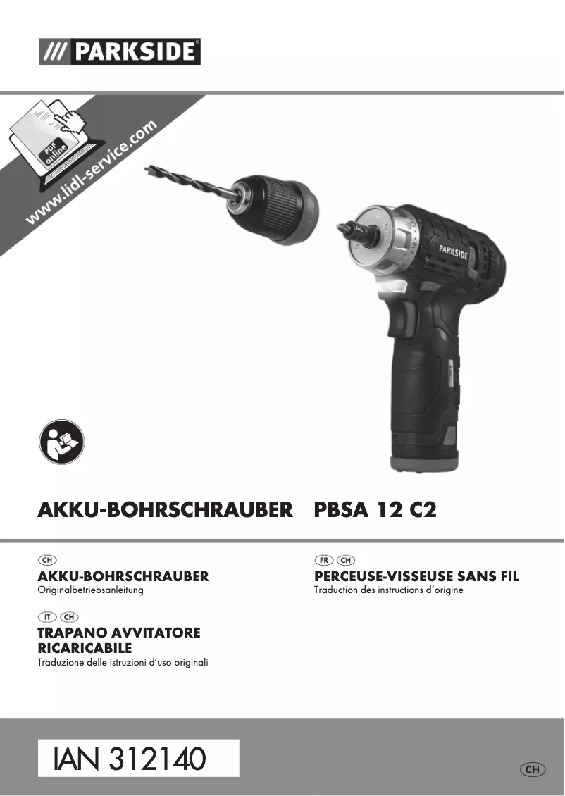 Page 1 de la notice Manuel utilisateur Parkside PBSA 12 C2