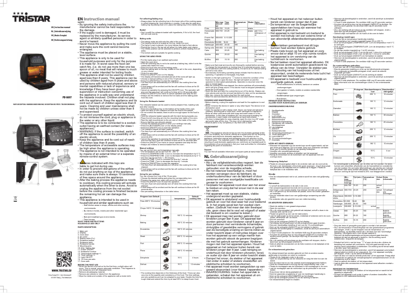 Página 1 del manual Manual de usuario TriStar PD-8897