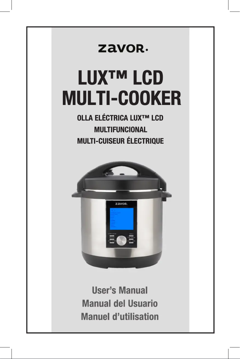 Page 1 de la notice Manuel utilisateur Zavor Lux LCD