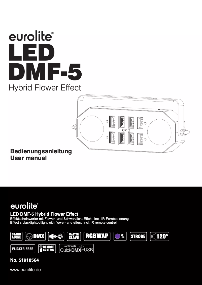 Page n°1 - Manuel utilisateur Eurolite LED DMF-5