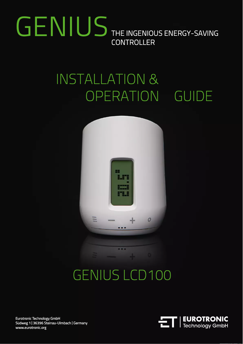 Page n°1 - Manuel utilisateur Eurotronic Genius LCD100