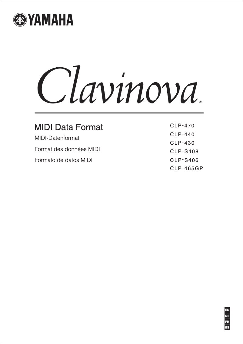 Page 1 de la notice Manuel utilisateur Yamaha Clavinova CLP-S406B