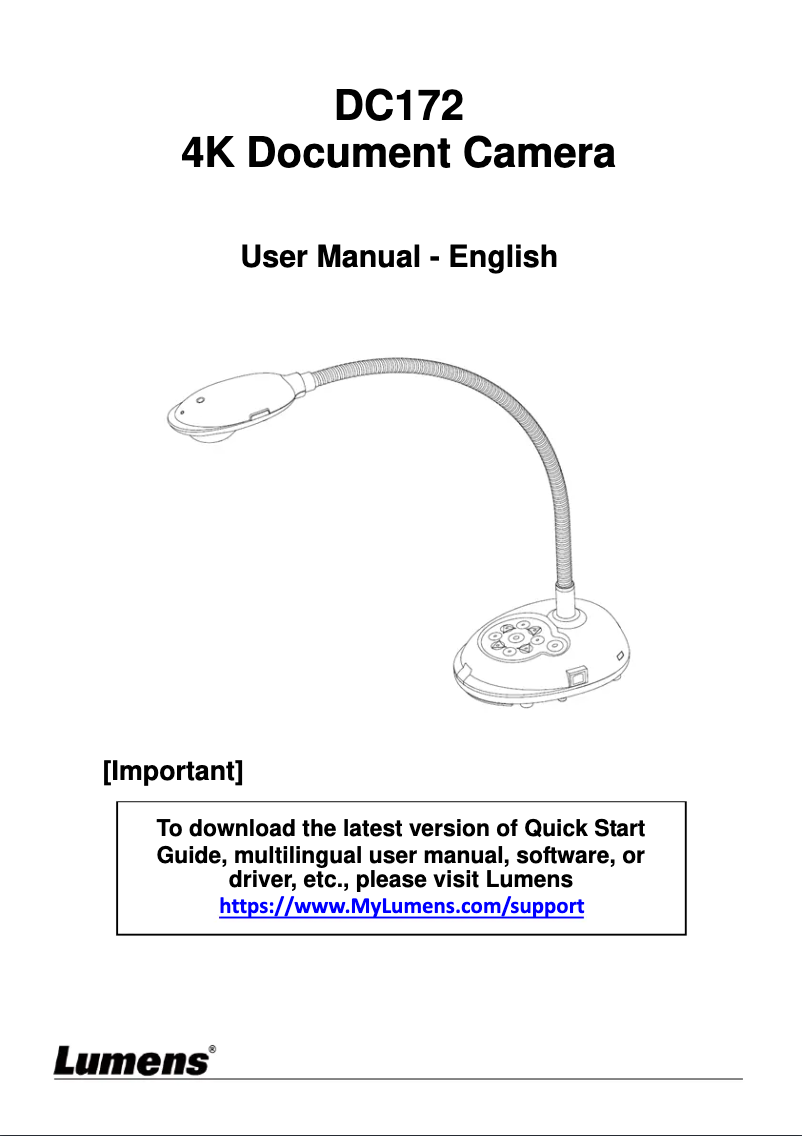 Image de la première page du manuel de l'appareil DC172