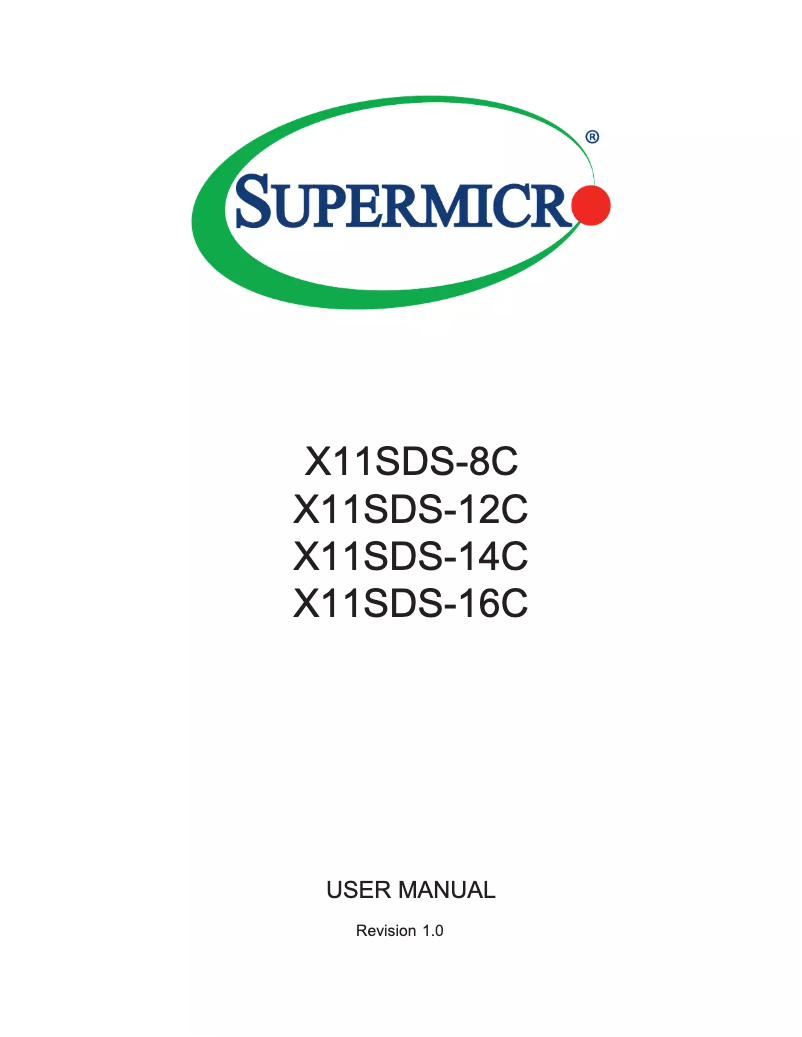 Page 1 de la notice Manuel utilisateur Supermicro X11SDS-8C