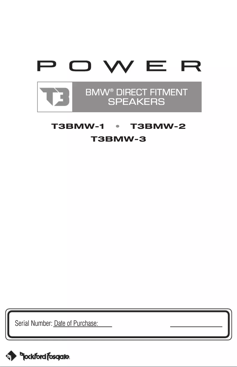 Page 1 de la notice Manuel utilisateur Rockford Fosgate Power T3-BMW2