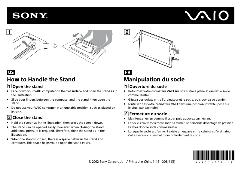 Page n°1 - Manuel utilisateur Sony Vaio SVJ20225CLB