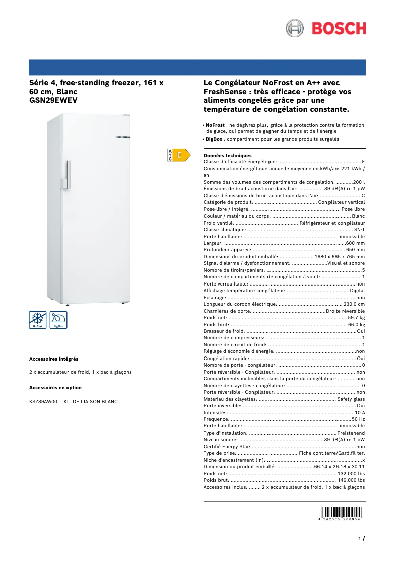 Image de la première page du manuel de l'appareil GSN29EWEV