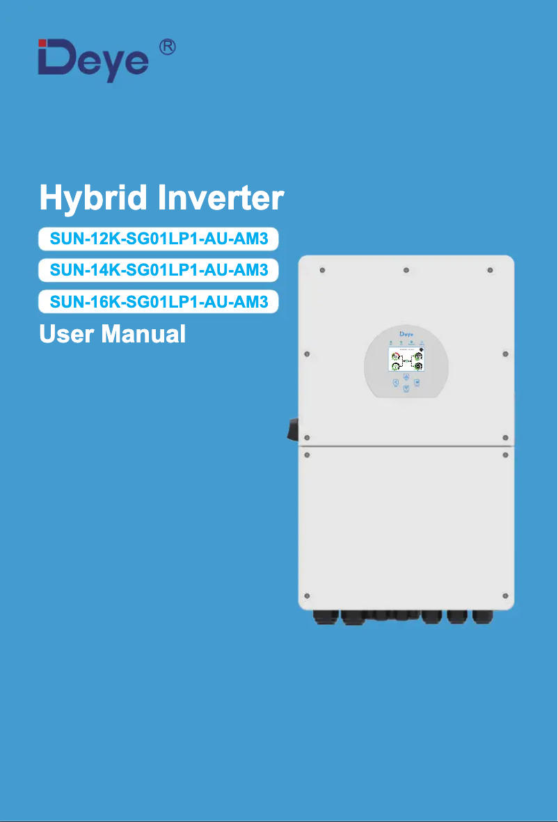 Page 1 de la notice Manuel utilisateur Deye SUN-12K-SG01LP1-AU