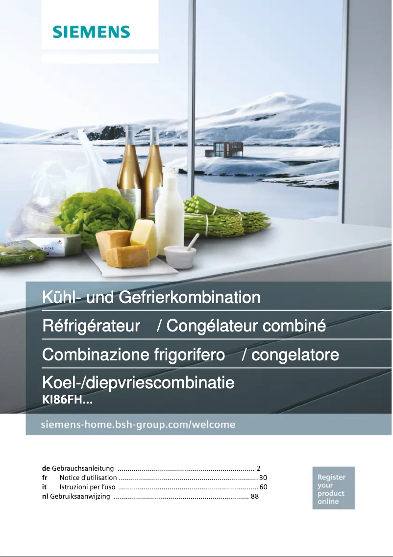 Page n°1 - Manuel utilisateur Siemens KI86FHD40