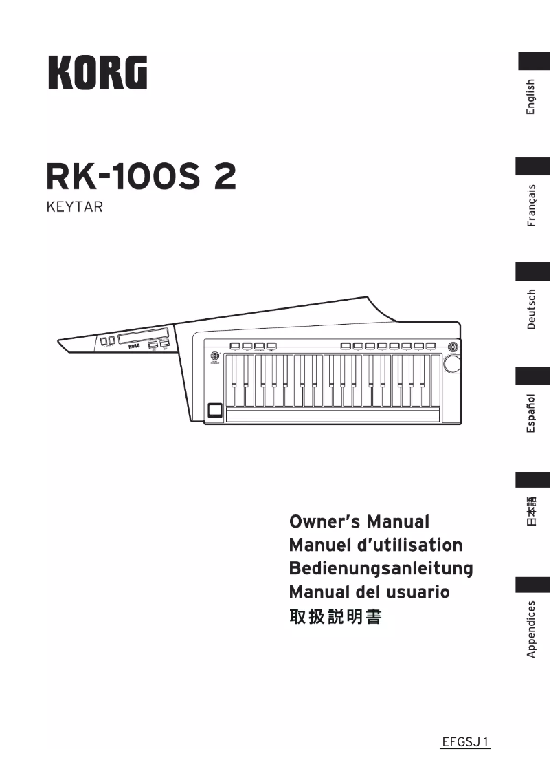 Page n°1 - Manuel utilisateur Korg RK-100S 2