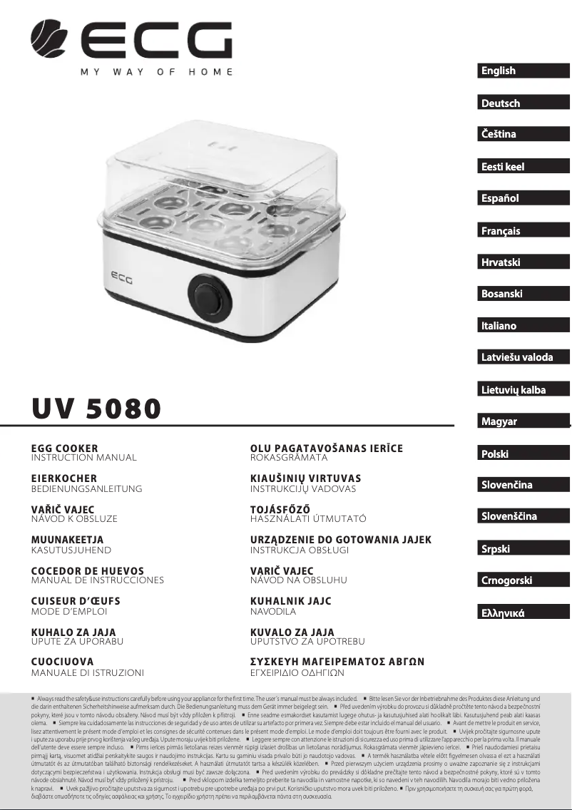 Page 1 of the manual User Manual ECG UV 5080