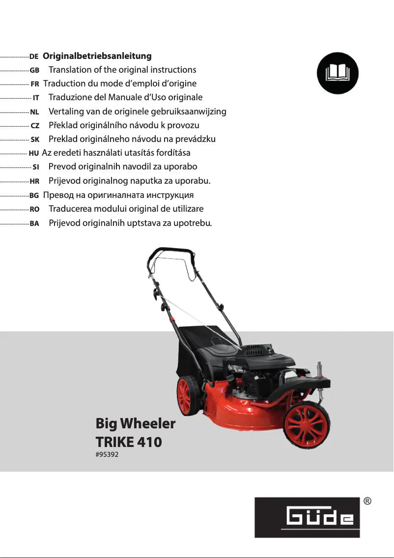 Page n°1 - Manuel utilisateur Güde Big Wheeler Trike 410