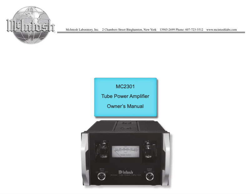 Página 1 del manual Manual de usuario McIntosh MC2301